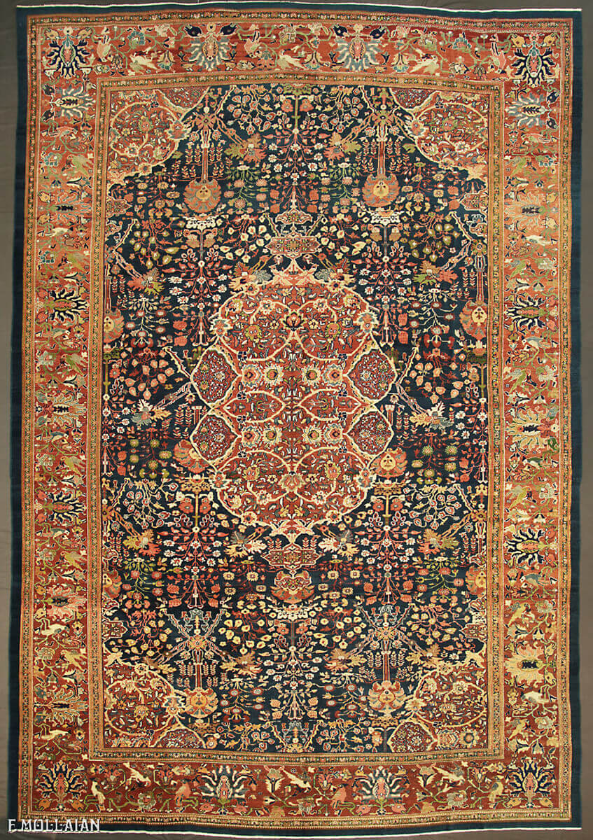 Tapis Persan Antique Saruk Farahan n°:61978738